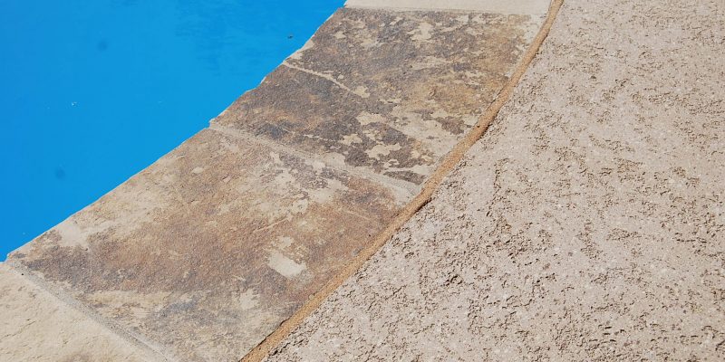 Marina cay plaster with flagstone coping at a north dallas pool