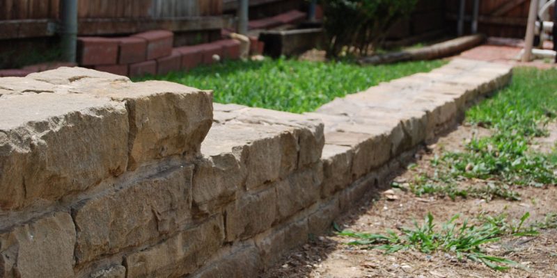 Natural stone wall by Leak-Tech in North Dallas
